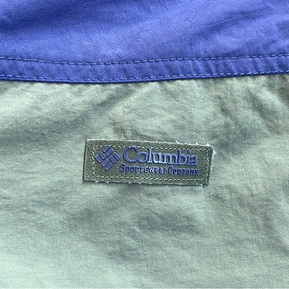 Vintage Columbia Jacket Windbreaker Coat Blue Green Mens XL - Picture 6 of 8